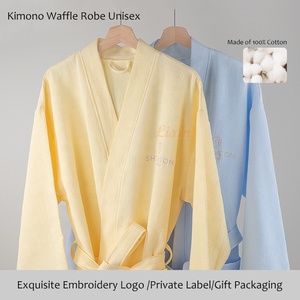 Wholesale 100% Luxury Cotton <strong>Waffle</strong> <strong>Robe</strong> for Sheraton Hotel Quality Hospitality Grade <strong>Waffle</strong> Bathrobe Unisex Kimono <strong>Waffle</strong> <strong>Robe</strong> - Product Image 2