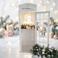 Offre Spéciale : Cabine Téléphonique Européenne Moderne de Londres en Métal Rose et Blanc, Couleurs Personnalisables, Décoration de Mariage