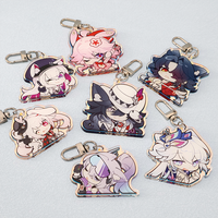 Porte-clés en acrylique transparent personnalisé avec impression d'anime, porte-clés en époxy promotionnel