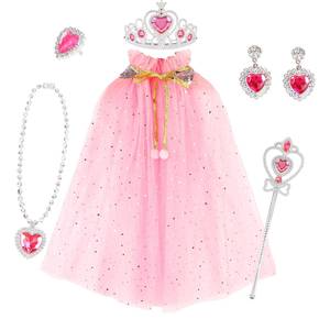 Robe de princesse pour petite fille de 3 à 8 ans, cape avec couronne, jouet cadeau pour Noël - Product Image 2