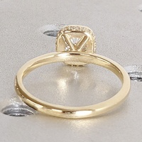 Bague de fiançailles solitaire en diamant de laboratoire de 3 carats, taille coussin, monture closée, or jaune massif 10K/14K/18K, certifiée IGI, CVD/HPHT, personnalisable