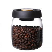 Keuken Aanpasbare Kleur Afgedichte Siliconen Plastic Pompdeksel Vacuüm Koffie Opslag Borosilicaat Glas Multi-Size Amerikaanse Stijl