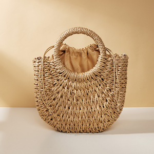 Round Handle <b>Straw</b> <b>Tote</b> <b>Bag</b> Detachable Crossbody Strap Hand Woven Summer Beach <b>Straw</b> <b>Bag</b> for Women Vacation - Product Image 3