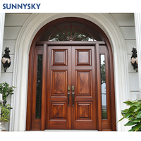 Portes intérieures en bois massif Sunnysky de haute qualité, personnalisées, classiques, insonorisées et étanches, design de porte simple en bois pour villa