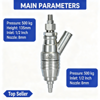 Pistolet de sablage humide haute pression Born Machinery 500 kg en acier inoxydable, entrée 1/2 pouce, buse 8 mm, pneumatique, résistant à la corrosion