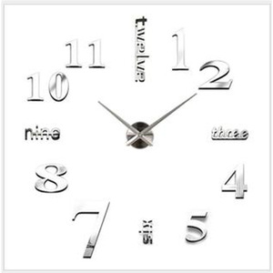 3D Wall <b>Clock</b> Mirror Style <b>Silent</b> Battery Powered Living Room Bedroom Decor DIY <b>Clocks</b> Irregular Shape Black And Silver - Product Image 5
