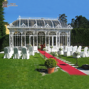 TREVI Fournisseur chinois de pavillons de jardin en métal blanc de grande taille, décoratifs pour les mariages en plein air, en fer forgé avec toit - Product Image 2