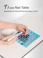 Table de manucure intelligente avec aspirateur intégré, repose-bras, accessoires et outils pour salon de beauté