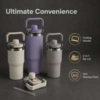 Gobelet isotherme en acier inoxydable 20oz/30oz avec couvercle à bec magnétique et ouverture directe pour voiture, sans BPA, maintien au chaud 6-12 heures