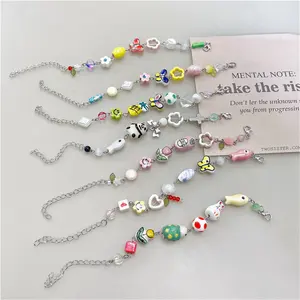 Cute Colorful Unique Ceramic Beads Bracelets Handmade DIY Artware Cartoon Elements Bracelet Wholesale