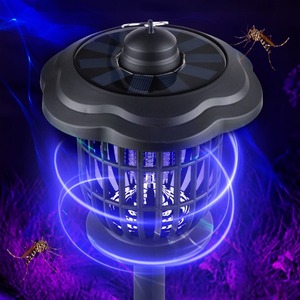 Lampe anti-moustiques solaire extérieure étanche avec lumière UVA et choc électrique pour jardin et cour - Product Image 1