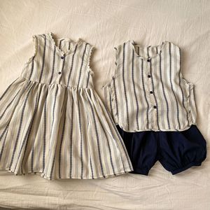 All'ingrosso 2025 estate a righe senza maniche da ragazzo vestito da ragazze vestiti fratello e sorella - Product Image 5