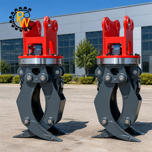 360 °   Grappin rotatif hydraulique robuste pour la manutention de roches avec mâchoires de préhension en acier tungstène pour excavatrice CAT de 16 à 22 tonnes - Product Image 1
