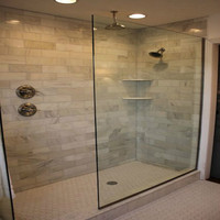 Cabine de douche modulaire en verre trempé pour salle de bain, grande salle de douche en verre trempé