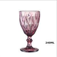 Vente en gros de verres à vin, coupes et gobelets colorés en verre, style vintage, pour mariages et fêtes, couleurs champagne, bleu, ambre et rose