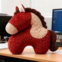Cojín Creativo con Forma de Caballo, de Felpa, para Sofá, Sala de Estar, Decoración de Primavera, Regalo de Año Nuevo, Cojín para Auto, 7d