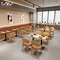 Ensemble de meubles de restaurant sur mesure de qualité supérieure en gros, chaises en bois, tables, canapé, ensemble de salle à manger de restaurant, table et chaises