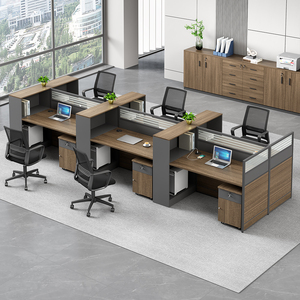 Escritorio de oficina ejecutiva de cubículo moderno comercial de alta calidad, mesa de oficina acrílica, mesa de ordenador con partición - Product Image 5