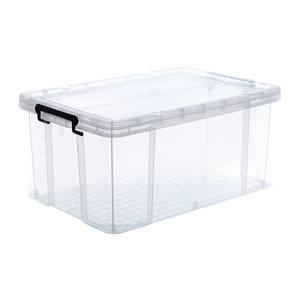 Caja de Almacenamiento Transparente de Plástico para Dormitorio, Organizador Rectangular Reforzado con Tapa para Ropa, Uso Doméstico - Product Image 2