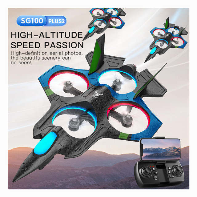 New SG100Plus2 Drone Quadcopter RC Aircraft 360 Angle Rotating Brushless Motor Charger Included