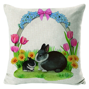 Наволочка на Пасхальный день красочная наволочка с пасхальным кроликом наволочка для домашнего декора оптовая продажа с завода по индивидуальному заказу dropshippi - Product Image 2