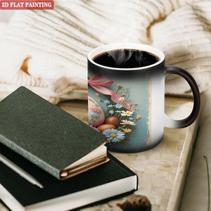 Taza de Cerámica Blanca para Manualidades con Prensa de Calor, Negra Esmerilada de 11 oz, Taza que Cambia de Color - Product Image 3
