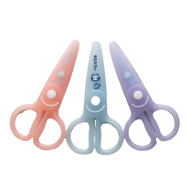 Круглые ножницы для дошкольных тренировок «сделай сам», пластиковые безопасные художественные ножницы для детей