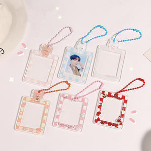 卸売透明プラスチックミニIDカードホルダーカスタムアクリルフォトホルダーケースキーチェーンDIYデザイン用 - Product Image 5