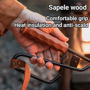 Pince à bois 3-en-1 étanche de 50,5 cm pour cheminée en fer/bois et bâton de soufflage avec étui en PU pour camping et barbecue - HIKEMAN - Product Image 5