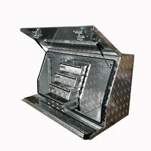 Tools Storage box Aluminum Cabinet For Trailers Trucks UTE tray with Two Subsetion Lid