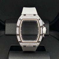 Luxuriöse 7201 Automatik-Chronograph-Uhr mit Diamantenbesatz, leichtem Titanlegierungsgehäuse und Skelett-Zifferblatt. Exquisites Geschenk.