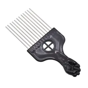 New Metal Hair Pick for Afro Hair Afro Comb for Curly Afro Picks for Women/Men Hair Styling Hairdressing Tool Black