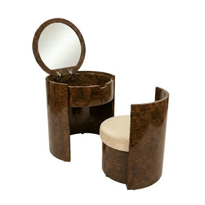 Meuble de coiffeuse vintage en bois de ronce avec miroir, mobilier de salon de beauté, table de <span class=keywords><strong>maquillage</strong></span> en bois pour salon de manucure, <span class=keywords><strong>vente</strong></span> chaude - Product Image 3