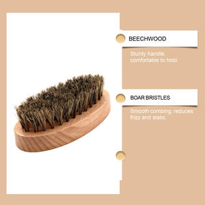 Brosse <span class=keywords><strong>de</strong></span> soin pour homme et barbe, fournie par l'usine, avec logo personnalisé gratuit, manche en bois <span class=keywords><strong>de</strong></span> hêtre, poils <span class=keywords><strong>de</strong></span> sanglier, peigne à <span class=keywords><strong>moustache</strong></span> - Product Image 2