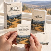 Cartes de prière dévotionnelles personnalisées avec versets bibliques WALK IN WISDOM KJV, 57x87mm, lot de 40 cartes, cadeau chrétien