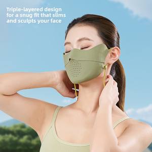 Mascarilla de Protección Solar Facial de Seda de Hielo y Nailon, Unisex, Anti-UV, de Alta Calidad, para Ciclismo de Verano - Product Image 4