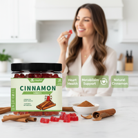 Gummies à la cannelle de Ceylan pour la régulation du sucre, supplément neuroprotecteur avec chrome et extrait d'écorce de cannelle