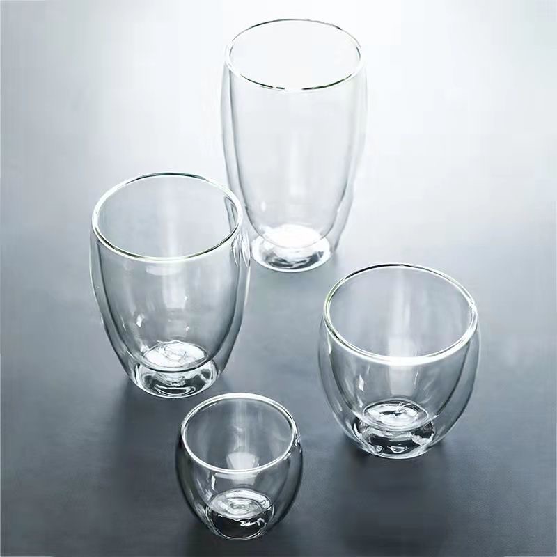 Stock Double Walled Glass Mugs for Hot or cold Drinks