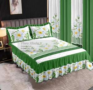 Juego de Cubrecama Acolchado de 7 Piezas Tamaño King de la Colección LILIANNA - Estampado Floral, Incluye Cortinas, 100% Poliéster - Product Image 1