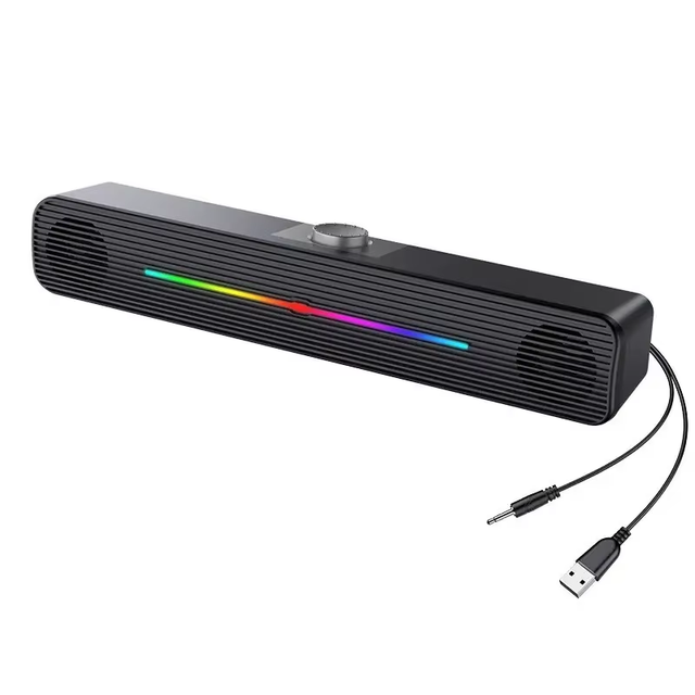 Computer audio Desktop laptop long strip light speaker heavy subwoofer USB multimedia
