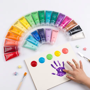 สีนิ้วแบบล้างออกได้ ขนาด 30 มล. ปลอดภัยสำหรับอาหาร ใช้น้ำเป็นส่วนผสม เหมาะสำหรับการวาดภาพสัมผัสสำหรับเด็ก การเรียนรู้ในวัยเริ่มต้น อนุบาล ทำเองที่บ้าน - Product Image 4