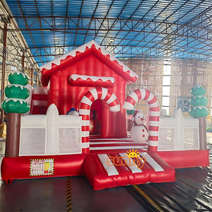 Château <span class=keywords><strong>gonflable</strong></span> de Noël pour fêtes en plein air, décoration de vacances, toboggan <span class=keywords><strong>gonflable</strong></span> bonhomme de neige à louer pour enfants - Product Image 1