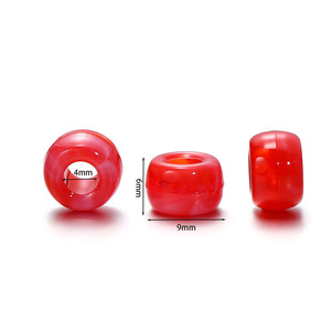 Acrylic Two Tone Large Hole <b>Beads</b> Round Barrel Shape For Jewelry Making DIY Handmade Beading Materials Accessories - Product Image 4