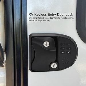Serrure de porte antivol pour camping-car YH2299 avec <span class=keywords><strong>empreinte</strong></span> digitale et clé - Construction en alliage de zinc étanche - Product Image 5