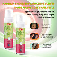 Mousse Coiffante en Gros à l'Huile d'Olive pour Cheveux Bouclés, Kit Définition de Boucles, Mousse Coiffante pour Tresses, Contrôle des Frisottis et Coiffures Naturelles