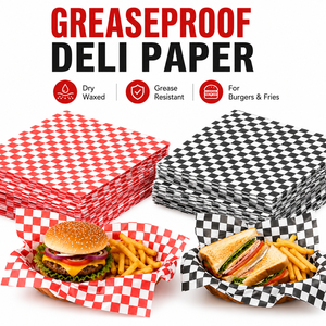 Food Grade <strong>Red</strong> Checkered Deli Baking <strong>Paper</strong> Custom Printed Logo Oilproof Recyclable Food Wrapping <strong>Paper</strong> for Burger - Product Image 2