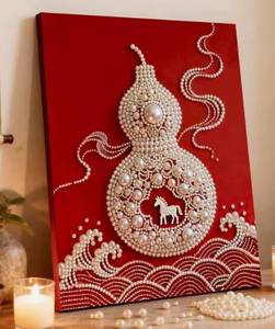 Kit de peinture 5D en diamants dorés XIXI DIY en acrylique, peint à la main, sur le thème des animaux, pour la décoration de la maison, encadré - Product Image 4