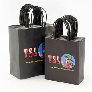 Sac d'emballage en papier kraft imprimé de luxe personnalisé en gros KM, sac de shopping, sac cadeau avec poignée en papier torsadé - Product Image 1