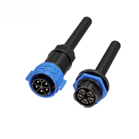 Connecteur étanche M25 à 5 broches mâle-femelle 30A 300V IP67 avec verrouillage par poussée pour alimentation circulaire