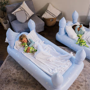 Cama de aire portátil para niños: 2 minutos de inflado rápido y PVC sin ftalatos-<span class=keywords><strong>Castillo</strong></span> de ensueño para viajes, campamentos y fiestas de pijamas - Product Image 2